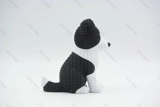 3D Printed Crochet-Style Shepherd Dog Figurine