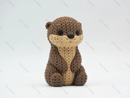 3D Printed Crochet-Style Otter Figurine
