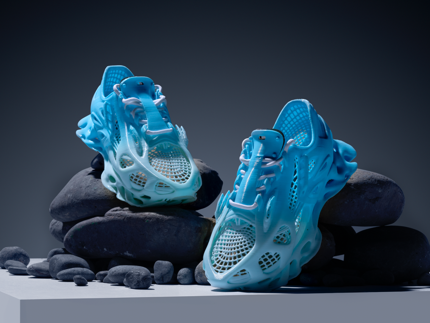 3D printed thick-soled casual shoe